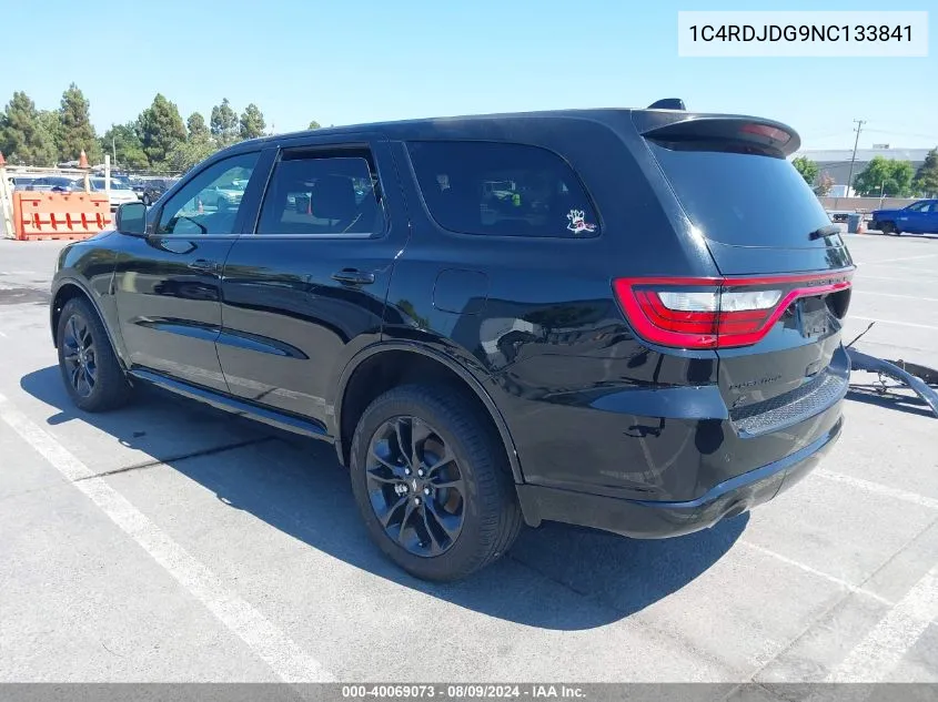 1C4RDJDG9NC133841 2022 Dodge Durango Gt Plus Awd