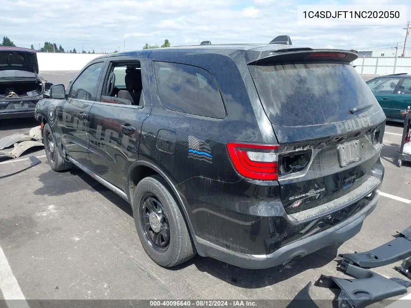 2022 Dodge Durango Pursuit Awd VIN: 1C4SDJFT1NC202050 Lot: 40096640