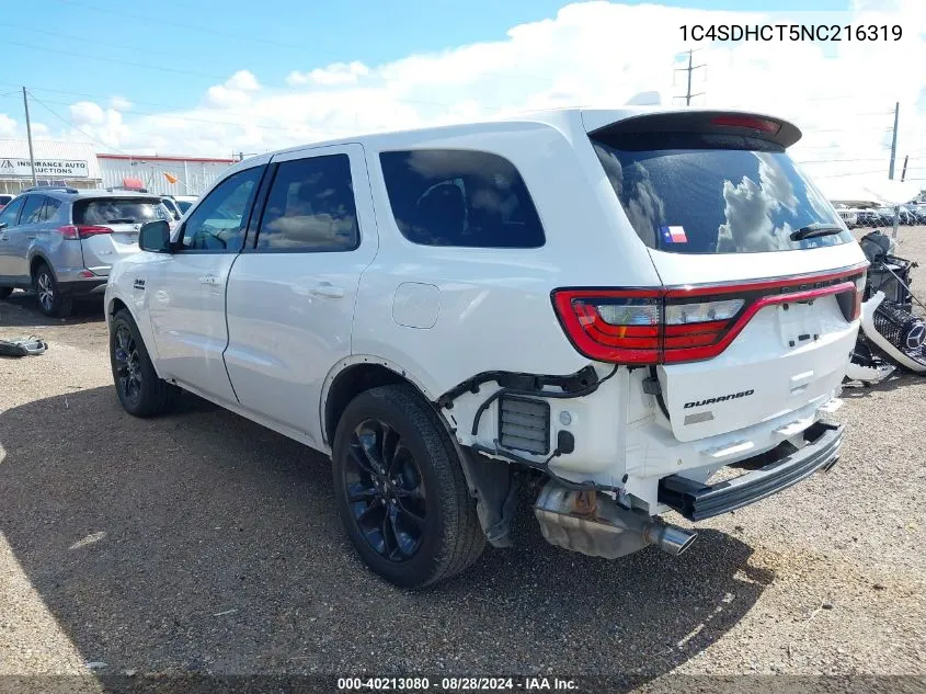 1C4SDHCT5NC216319 2022 Dodge Durango R/T Rwd