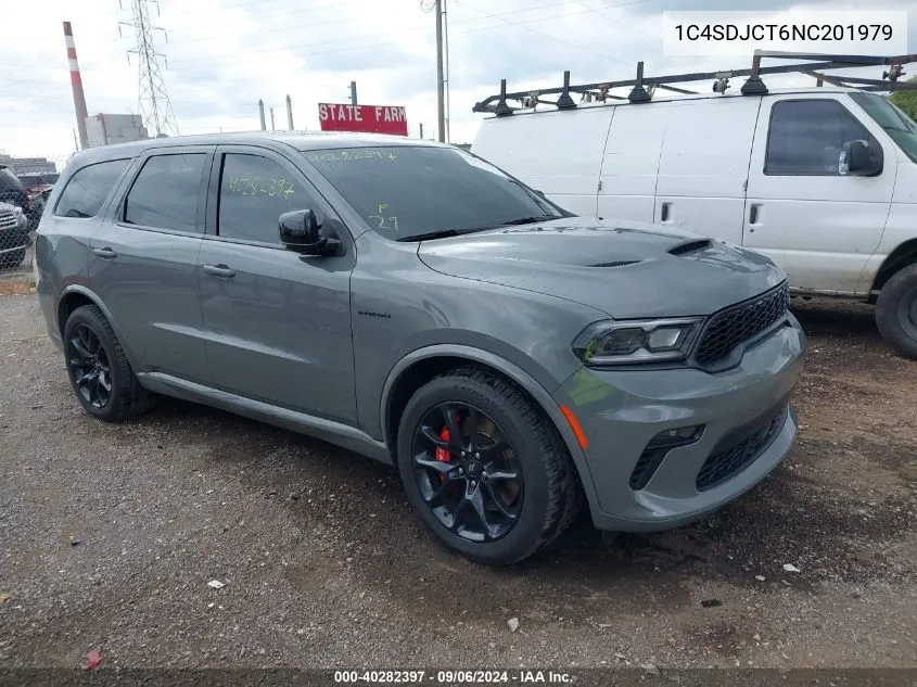 2022 Dodge Durango R/T Plus Awd VIN: 1C4SDJCT6NC201979 Lot: 40282397