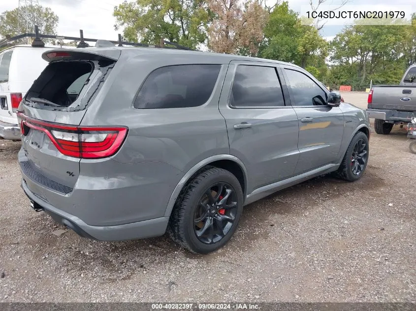 2022 Dodge Durango R/T Plus Awd VIN: 1C4SDJCT6NC201979 Lot: 40282397