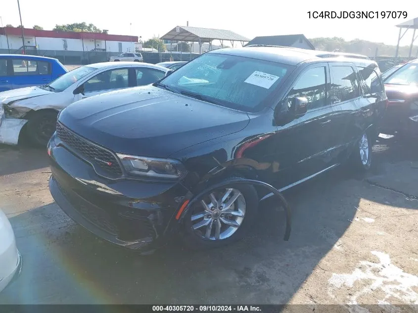 2022 Dodge Durango Gt VIN: 1C4RDJDG3NC197079 Lot: 40305720