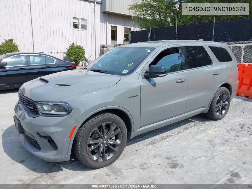 2022 Dodge Durango R/T Plus Awd VIN: 1C4SDJCT9NC106378 Lot: 40377075