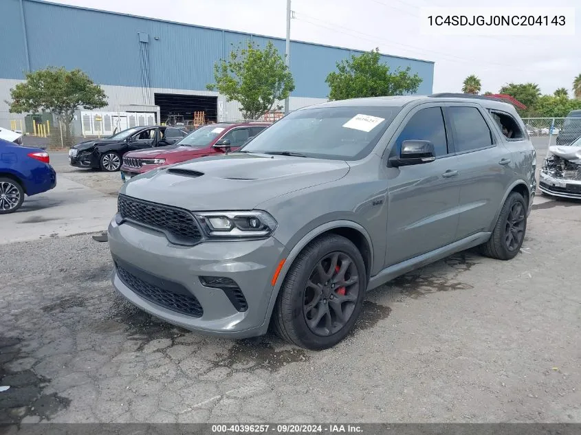 2022 Dodge Durango Srt 392 Awd VIN: 1C4SDJGJ0NC204143 Lot: 40396257