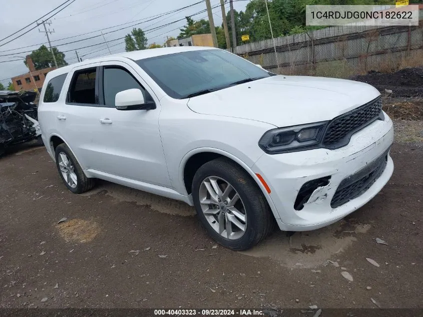 1C4RDJDG0NC182622 2022 Dodge Durango Gt Plus Awd