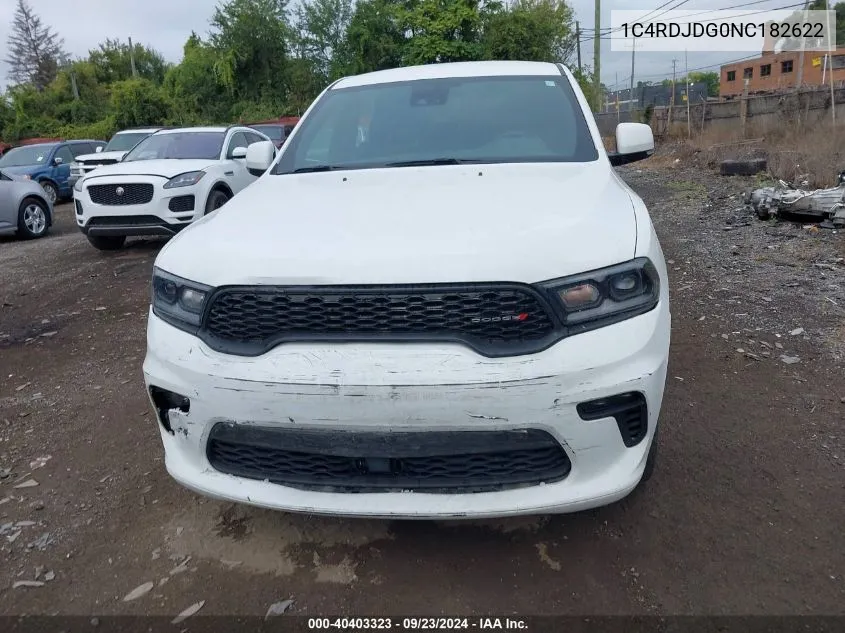 1C4RDJDG0NC182622 2022 Dodge Durango Gt Plus Awd