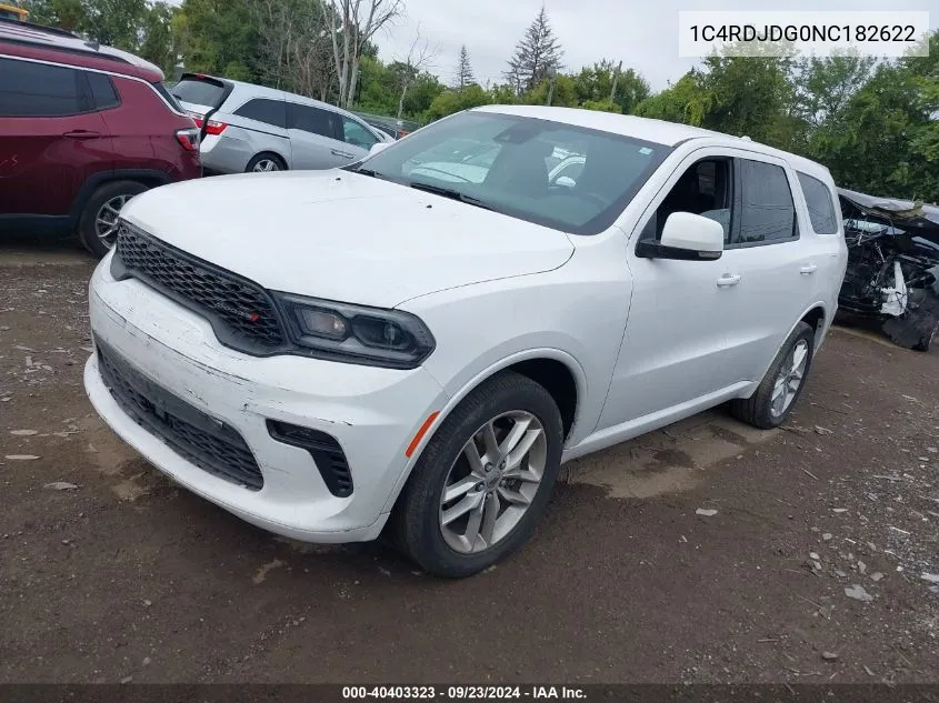 1C4RDJDG0NC182622 2022 Dodge Durango Gt Plus Awd