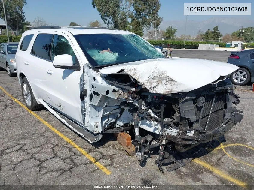 2022 Dodge Durango Gt Plus Awd VIN: 1C4RDJDG5NC107608 Lot: 40485911