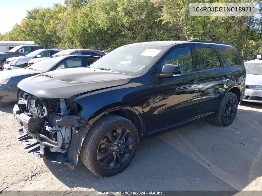 2022 Dodge Durango Gt Plus Awd VIN: 1C4RDJDG1NC189711 Lot: 40550207