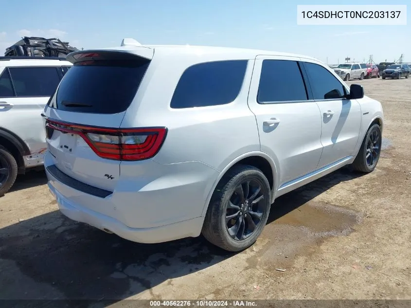 1C4SDHCT0NC203137 2022 Dodge Durango R/T Plus Rwd