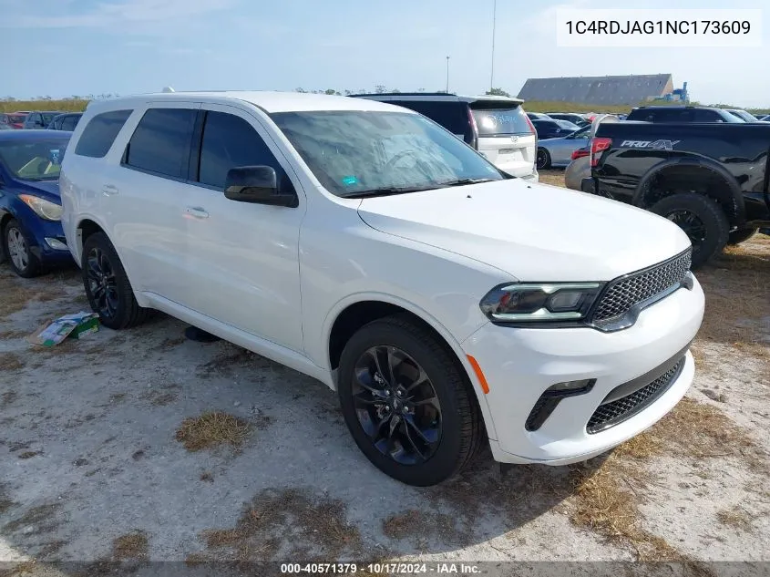 2022 Dodge Durango Sxt Awd VIN: 1C4RDJAG1NC173609 Lot: 40571379