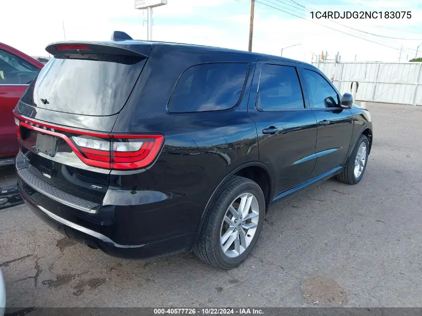 2022 Dodge Durango Gt Plus Awd VIN: 1C4RDJDG2NC183075 Lot: 40577726