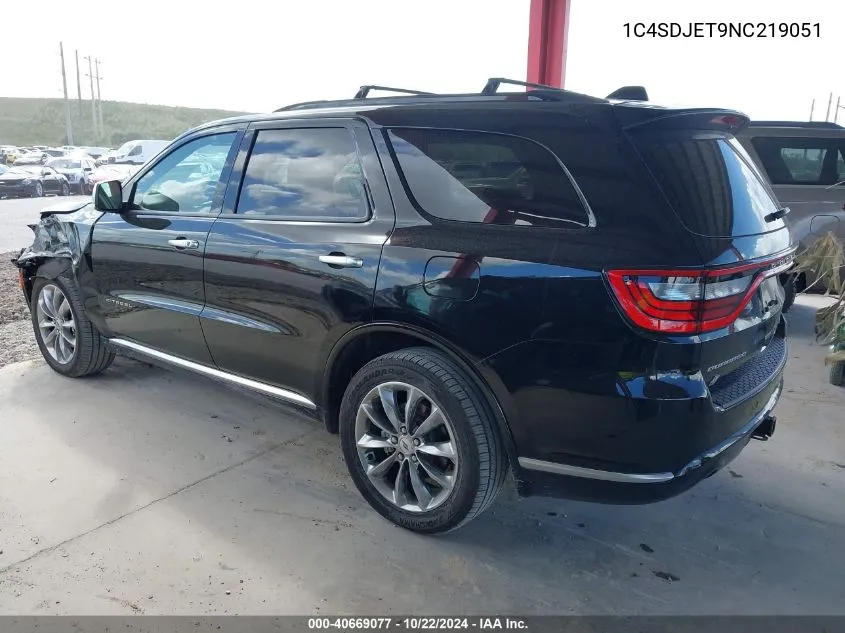 2022 Dodge Durango Citadel Awd VIN: 1C4SDJET9NC219051 Lot: 40669077