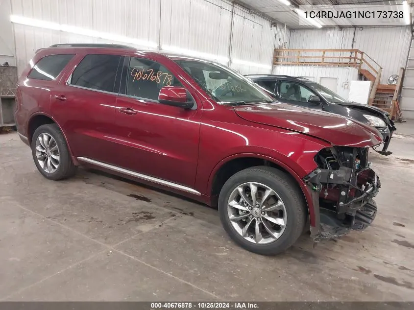 2022 Dodge Durango Sxt Awd VIN: 1C4RDJAG1NC173738 Lot: 40676878