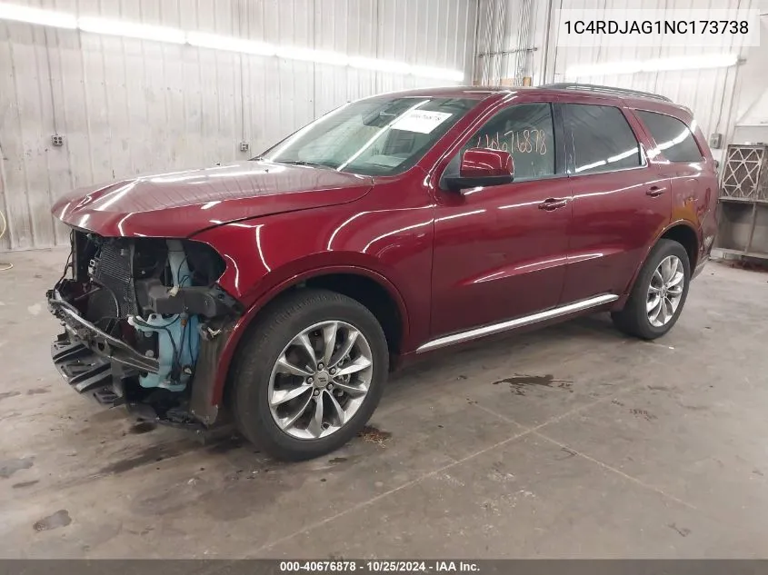 2022 Dodge Durango Sxt Awd VIN: 1C4RDJAG1NC173738 Lot: 40676878