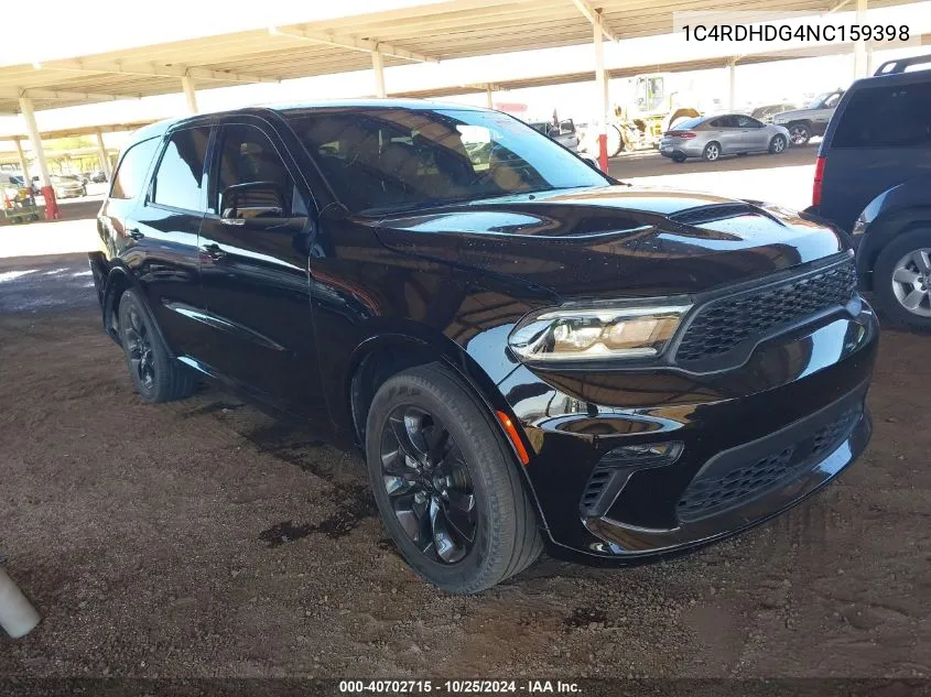 2022 Dodge Durango Gt Plus Rwd VIN: 1C4RDHDG4NC159398 Lot: 40702715