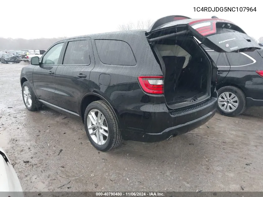 2022 Dodge Durango Gt Plus Awd VIN: 1C4RDJDG5NC107964 Lot: 40790480