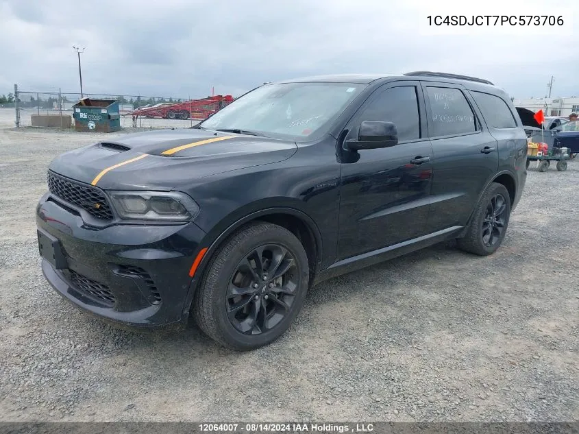 2023 Dodge Durango R/T VIN: 1C4SDJCT7PC573706 Lot: 12064007