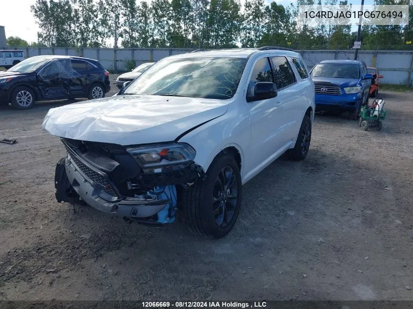 2023 Dodge Durango Sxt VIN: 1C4RDJAG1PC676494 Lot: 12066669