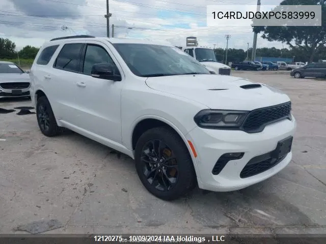 2023 Dodge Durango Gt VIN: 1C4RDJDGXPC583999 Lot: 12120275