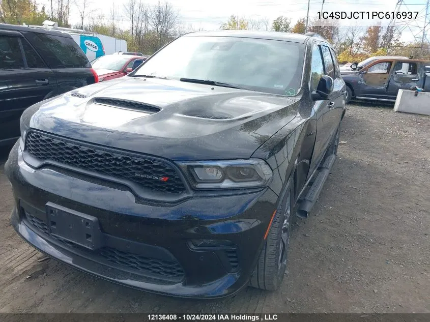 2023 Dodge Durango R/T VIN: 1C4SDJCT1PC616937 Lot: 12136408