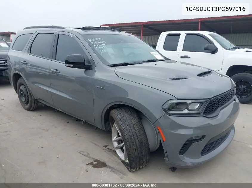 2023 Dodge Durango R/T Plus Awd VIN: 1C4SDJCT3PC597016 Lot: 39381732