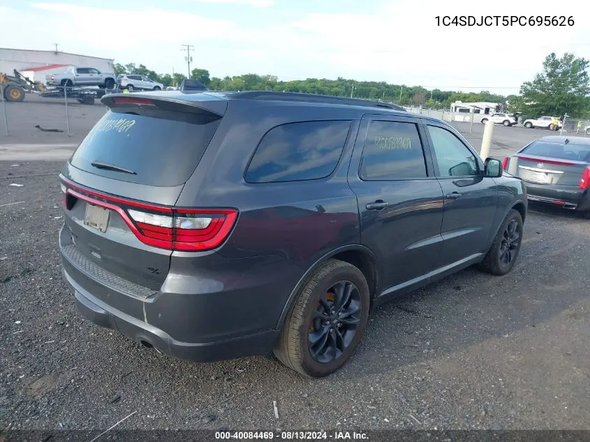 2023 Dodge Durango R/T Plus Awd VIN: 1C4SDJCT5PC695626 Lot: 40084469