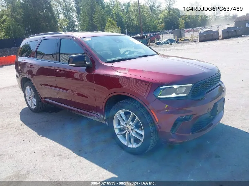 2023 Dodge Durango Gt Plus Awd VIN: 1C4RDJDG6PC637489 Lot: 40216539