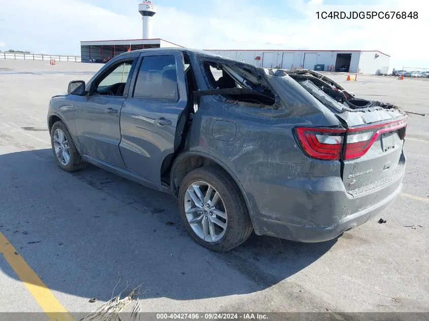 2023 Dodge Durango Gt Awd VIN: 1C4RDJDG5PC676848 Lot: 40427496