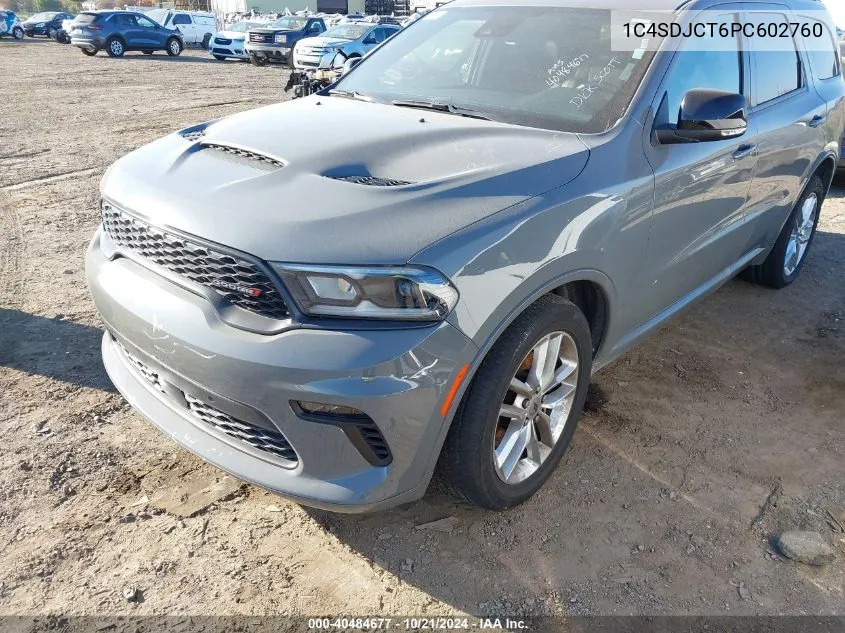 2023 Dodge Durango R/T Plus Awd VIN: 1C4SDJCT6PC602760 Lot: 40484677