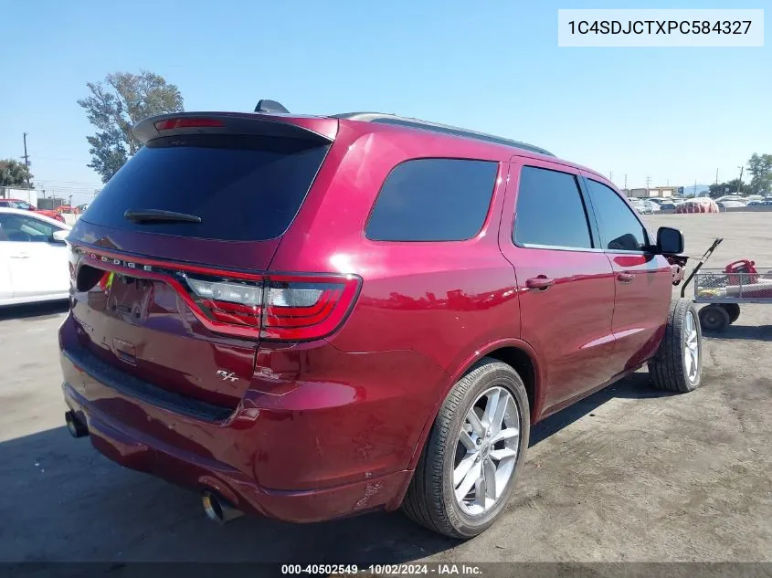 2023 Dodge Durango R/T Plus Awd VIN: 1C4SDJCTXPC584327 Lot: 40502549