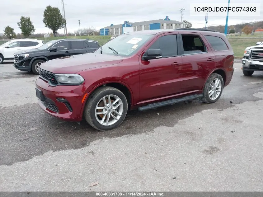 2023 Dodge Durango Gt Plus Awd VIN: 1C4RDJDG7PC574368 Lot: 40831708