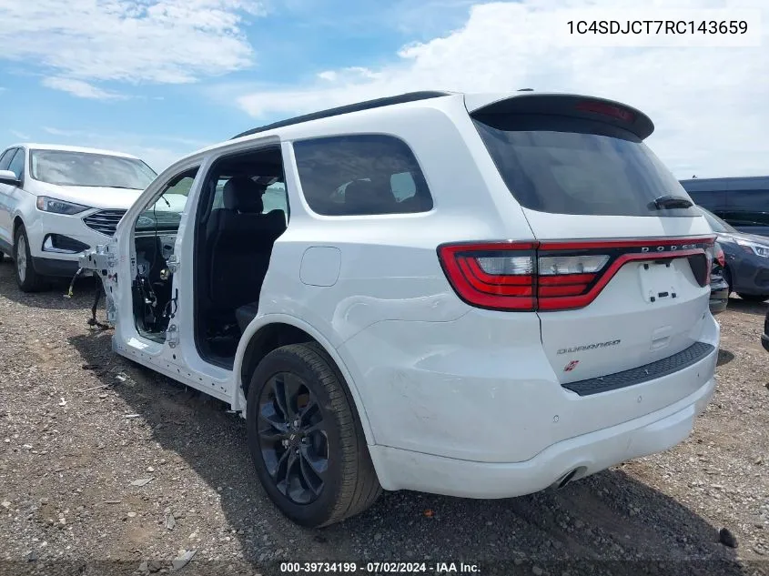 1C4SDJCT7RC143659 2024 Dodge Durango R/T Plus Awd