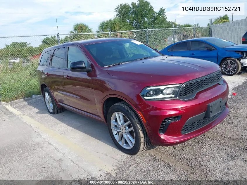 2024 Dodge Durango Gt Awd VIN: 1C4RDJDG9RC152721 Lot: 40130806