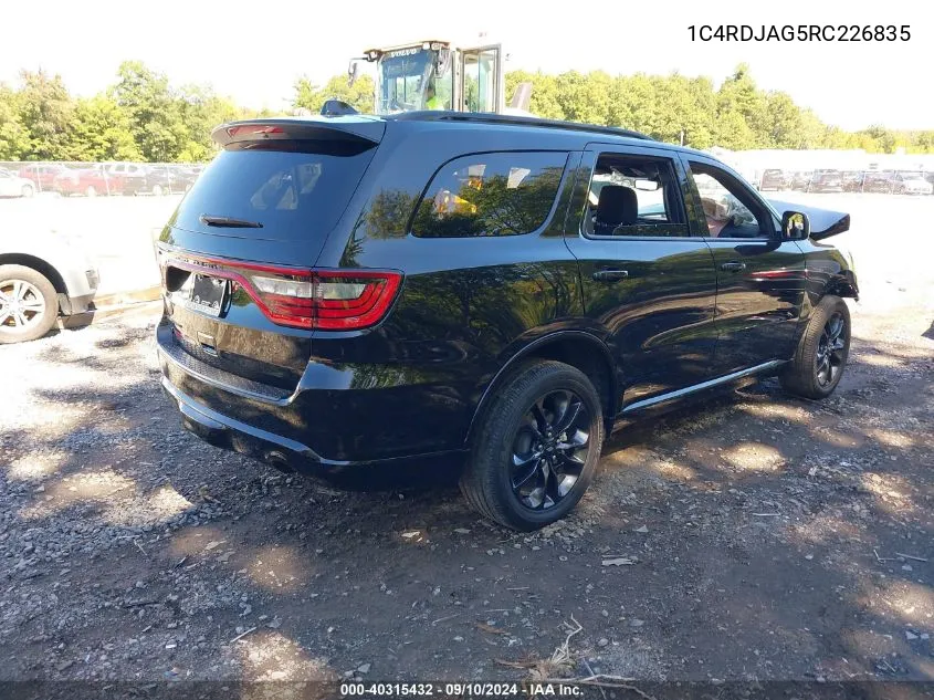 1C4RDJAG5RC226835 2024 Dodge Durango Sxt Plus Awd