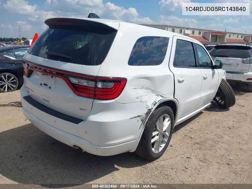 1C4RDJDG5RC143840 2024 Dodge Durango Gt Awd