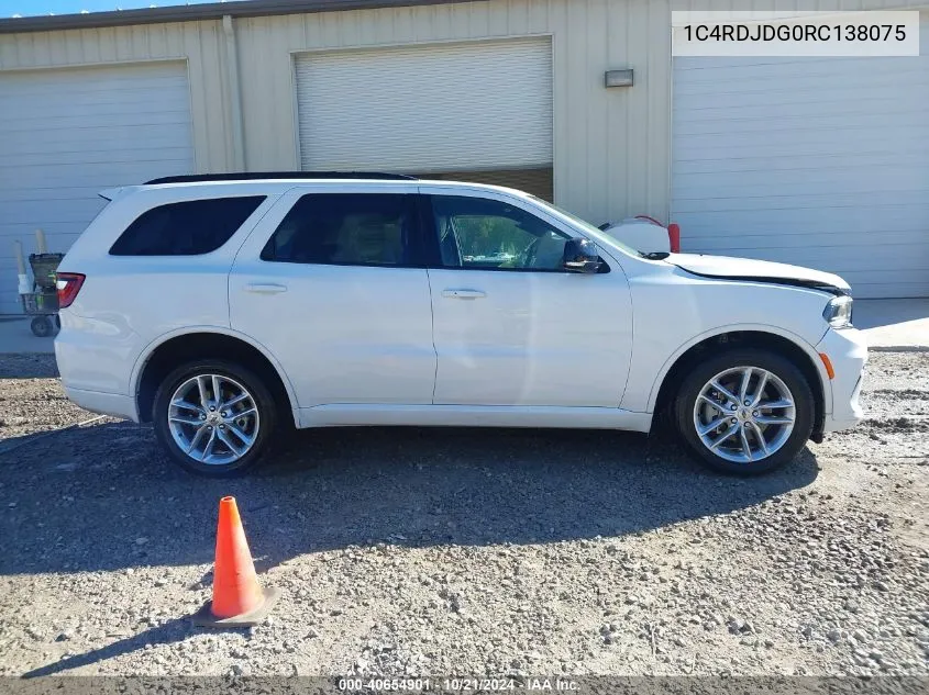 2024 Dodge Durango Gt Plus Awd VIN: 1C4RDJDG0RC138075 Lot: 40654901