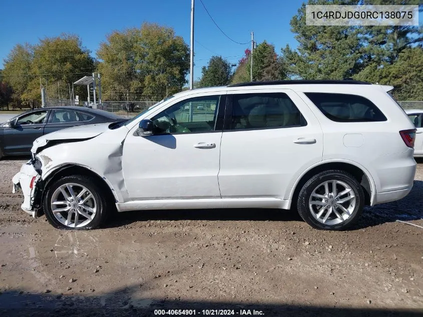 2024 Dodge Durango Gt Plus Awd VIN: 1C4RDJDG0RC138075 Lot: 40654901