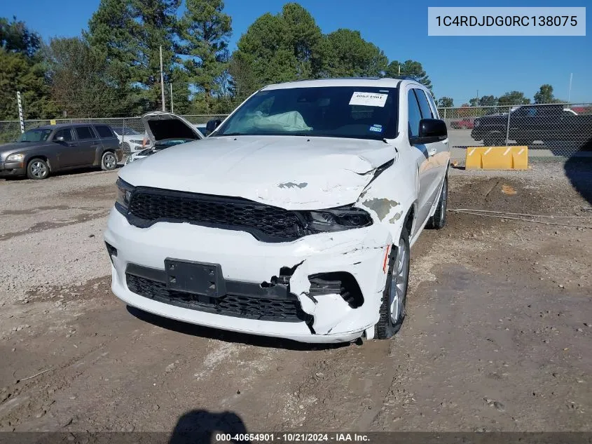 2024 Dodge Durango Gt Plus Awd VIN: 1C4RDJDG0RC138075 Lot: 40654901