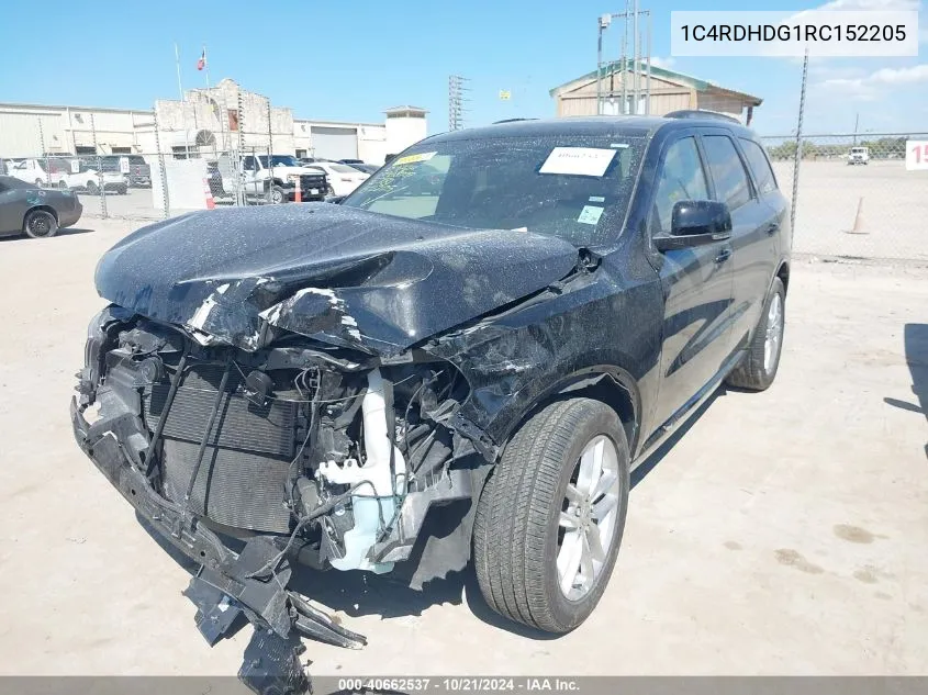 2024 Dodge Durango Gt Plus Rwd VIN: 1C4RDHDG1RC152205 Lot: 40662537