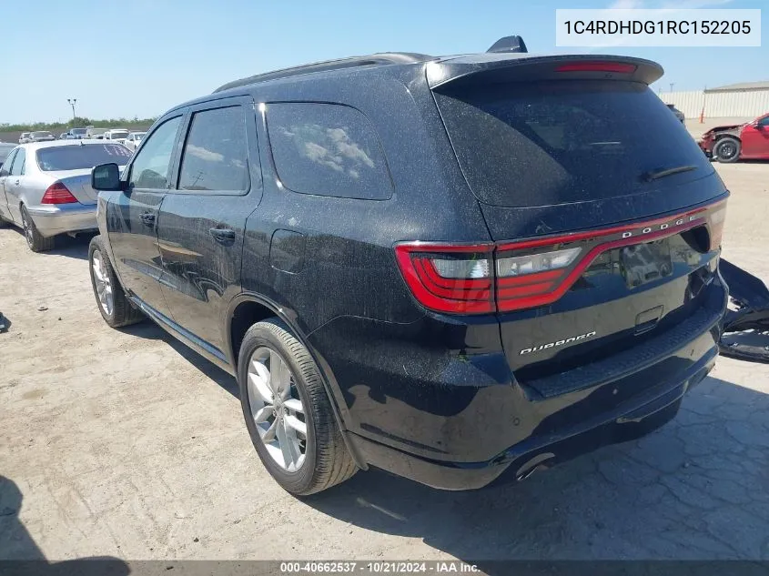 2024 Dodge Durango Gt Plus Rwd VIN: 1C4RDHDG1RC152205 Lot: 40662537