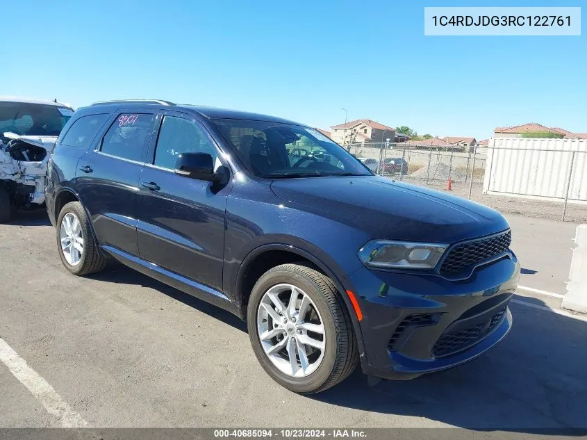 2024 Dodge Durango Gt Plus Awd VIN: 1C4RDJDG3RC122761 Lot: 40685094