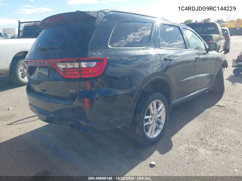 2024 Dodge Durango Gt VIN: 1C4RDJDG9RC144229 Lot: 40695148