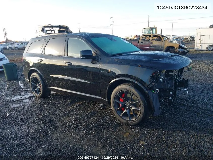 2024 Dodge Durango R/T Premium Awd VIN: 1C4SDJCT3RC228434 Lot: 40727124