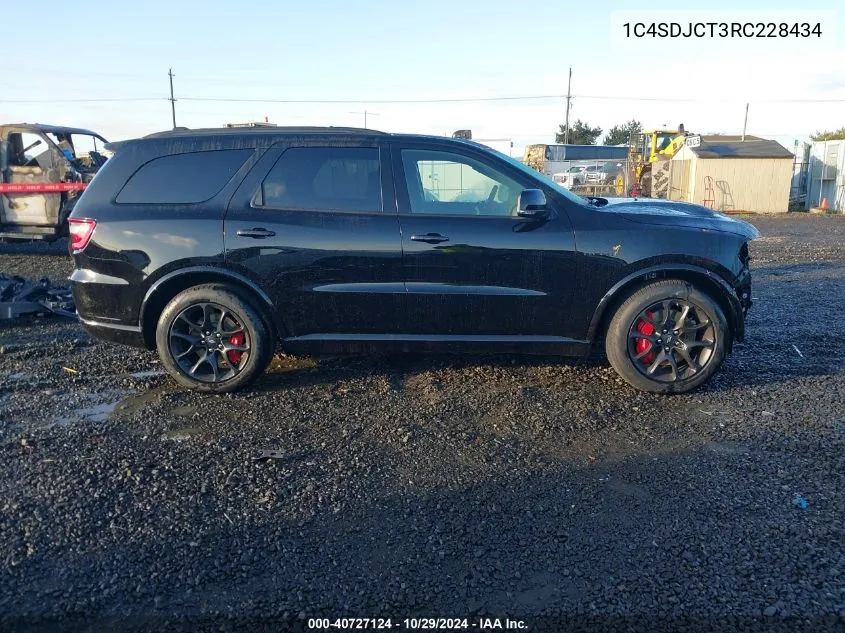 2024 Dodge Durango R/T Premium Awd VIN: 1C4SDJCT3RC228434 Lot: 40727124