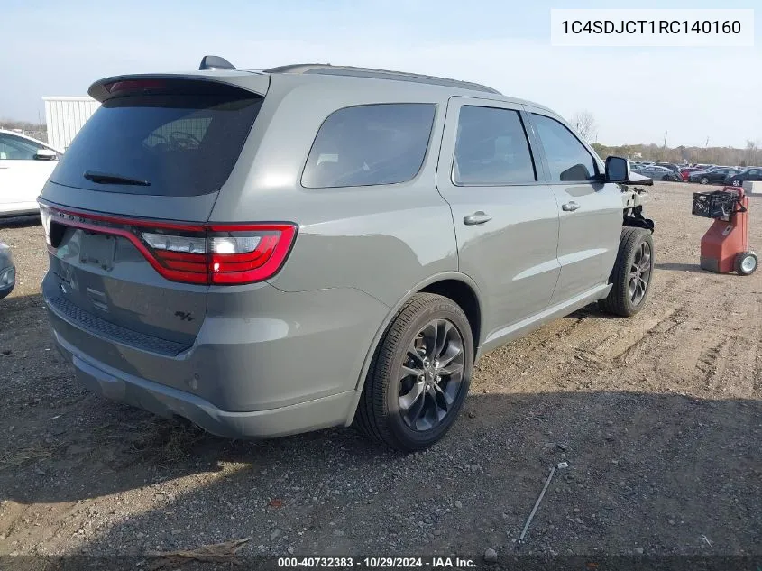 2024 Dodge Durango R/T Plus Awd VIN: 1C4SDJCT1RC140160 Lot: 40732383