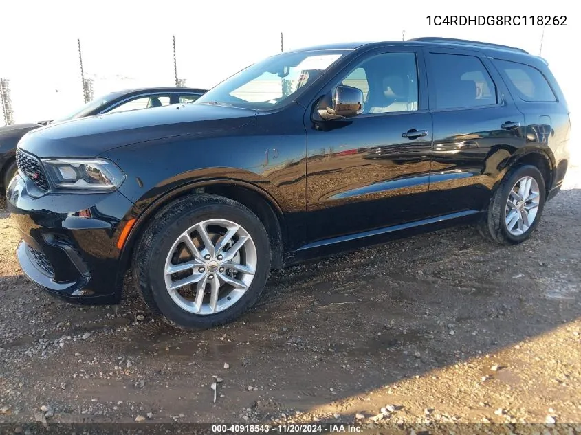 2024 Dodge Durango Gt Plus Rwd VIN: 1C4RDHDG8RC118262 Lot: 40918543