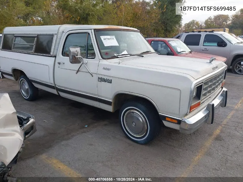 1985 Dodge D-Series D100/D150 VIN: 1B7FD14T5FS699485 Lot: 40706555