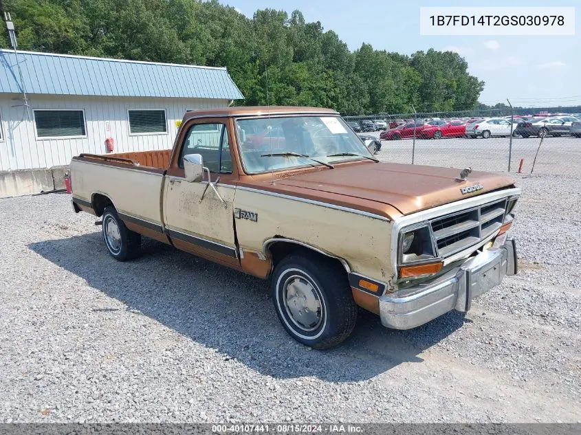 1986 Dodge D-Series D150 VIN: 1B7FD14T2GS030978 Lot: 40859114