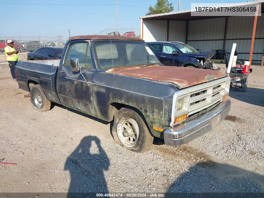 1987 Dodge D-Series D150 VIN: 1B7FD14T7HS306458 Lot: 40643474